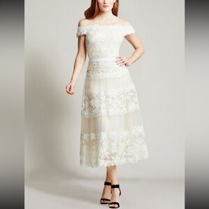 Tadashi Shoji Adriane Floral Embroidered bridal wedding dress